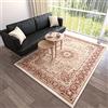 Mazovia Tappeto Salotto Moderno Pelo Corto - Tappeti Moderni Soggiorno - Tappeti Camera da Letto - Tappeti Salotto Grandi Dimesnioni - Motivo Orientale - Rosso Crema - 80x200 cm