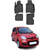 OMAC Tappetini in Gomma Compatibili con FIAT Panda 2020-2026 Hybrid Premium TPE Tappetini Auto Nero 4X