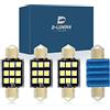 D-Lumina 4 Lampade Led T11 Canbus 36mm, 12V 2W Effettivo Con 6 Smd 3030, No Polarità, Bianco Freddo 6000K
