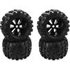 No Set di Pneumatici e Ruote per Truck RC In Scala 1/8 da 4 Pezzi Incollati p4811