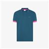 SUN68 - POLO SMALL STRIPE ON COLLAR FLUO AVIO