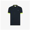 SUN68 - POLO SMALL STRIPE ON COLLAR FLUO NAVY