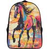 Generic ragazzo casual viaggio zaino 2 scomparto animali retrò tracolla regolabile zaino da viaggio stampato in 3d corse di cavalli alta capacità stampata zainetto-16,per studenti delle scuole