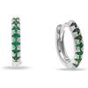 Louis Ciocchetti dal 1887 Orecchini Argento 925 a Scattino con Zirconi 5A verde, 10 mm, Cerchi Giro Lobo, Made in Italy