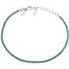 Louis Ciocchetti dal 1887 Bracciale Tennis Verde Acciaio con Zirconi 5A da 2mm, Gioiello Elegante per Donna uomo, misura regolabile 16+4cm, anallergico, Idea Regalo