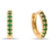Louis Ciocchetti dal 1887 Orecchini Argento 925 a Scattino con Zirconi 5A verde, 10 mm, argento dorato, Cerchi Giro Lobo, Made in Italy