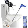 Aozzy stura WC con morsetto flessibile e design doppio antigraffio, serpente per WC per sturare WC nel Regno Unito. Progettato per intasamenti minori/catturare piccoli oggetti angolari. Strumento