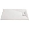 Bricozone Piatto Doccia Arredo Arredamento Bagno Spessore 2.6 Cm In Resina Effetto Pietra Stone Ardesia Antiscivolo Filopavimento Riducibile Indistruttibile Con Griglia Di Copertura Bianco (90 x 180 Cm)