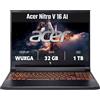 ACER Nitro V 16 AI ANV16-42 Notebook Gaming, ", processore AMD Ryzen 7 260, NVIDIA GeForce RTX™ 5070, RAM 32 GB, 1024 GB SSD, Black, Windows 11 Home