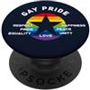Rainbow design for LBGTQ Gay Pride stella arcobaleno tolleranza amore rispetto CSD LBGTQ+ PopSockets PopGrip Adesivo