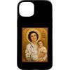 St. Gianna Beretta Molla Icon Custodia per iPhone 15 Plus Elegante Icona Cattolica di Santa Gianna Beretta Molla