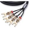 Oehlbach XXL Fusion Four - Set stereo con cavo bi-wiring di alta qualità per altoparlanti con connettore a capocorda - Made in Germany - 1 coppia, 2 x 4m - nero