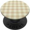 Preposh Beige Khaki Gingham Preppy Estetica Girly Moda Trendy PopSockets PopGrip Adesivo