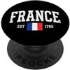 France Flag Proud French Roots Tees Bandiera Francia Fiere radici francesi PopSockets PopGrip Adesivo