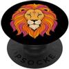 Spiritual Star Sign Art Bohemian Horosco Mystic Leo Zodiac Celestial Lion Retro anni '70 Astrologia Fan PopSockets PopGrip Adesivo