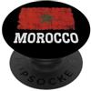 Moroccan Heritage Designs Bandiera del Marocco Vintage Distressed Heritage Marocchino PopSockets PopGrip Adesivo