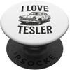 Car Lovers Memes I Love Tesler - Vintage Retro Auto Elettrica Divertente Meme PopSockets PopGrip Adesivo