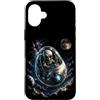 Cosmic Encounter Outfitters Men Women Ki Custodia per iPhone 16 Plus Carino Alieno Pilota In UAP UFO Divertente Spazio Explorer Sci Fi