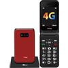 TTfone TT760 Telefono Cellulare 4G a Flip con Grandi Pulsanti per Anziani e Pulsante di Assistenza d'Emergenza - Telefono Cellulare Semplice Sbloccato (con base di ricarica, Rosso)
