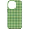 Preposh Custodia per iPhone 13 Pro Verde Gingham Preppy Estetica Girly Moda Trendy
