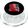 China Flag Nation Bandiera Cina USA invecchiata - Metà americana PopSockets PopGrip per MagSafe