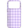 Preposh Custodia per iPhone 17 Pro Lavanda Gingham Preppy Estetica Girly Moda Trendy