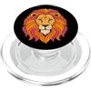 Spiritual Star Sign Art Bohemian Horosco Mystic Leo Zodiac Celestial Lion Retro anni '70 Astrologia Fan PopSockets PopGrip per MagSafe