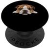 English Bulldog Puppy Lover PS Ritratto del cane del viso del primo piano del cucciolo del bulldog inglese del bambino PopSockets PopGrip Adesivo
