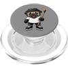 Pug Sports Hockey Cartoon Carino fumetto Pug Hockey Player Cartoon Design PopSockets PopGrip per MagSafe
