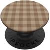 Preposh Neutro Gingham Marrone Tan Preppy Estetica Girly Trendy PopSockets PopGrip Adesivo