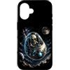 Cosmic Encounter Outfitters Men Women Ki Custodia per iPhone 16 Carino Alieno Pilota In UAP UFO Divertente Spazio Explorer Sci Fi