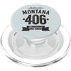 Vintage Area Code Pride Tees 406 Montana Prefisso Distressed Authentic PopSockets PopGrip per MagSafe