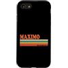 Retro Personalized Name outfit For Men W Custodia per iPhone SE (2020) / 7/8 MAXIMO Retro Personalizzato Nome Vintage Stripes
