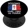 JB's France Shop French Résistance Francia Croce di Lorena Live Free Or Die PopSockets PopGrip Adesivo