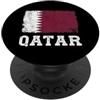 Qatar Flag Country Pride Apparel Bandiera del Qatar effetto invecchiato vintage Qatar PopSockets PopGrip Adesivo