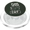 Punk Rock Cat Attitude Punk Rock Gatto Nero Gatto Ribelle Kitty Felino Umorismo PopSockets PopGrip per MagSafe
