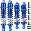 AXspeed Set di 4 ammortizzatori RC in metallo, 76 mm + 87 mm, anteriore e posteriore, per 1:10 Team Associated RB10 RC Car (blu)