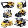 VorPrillynt Camion di Costruzione Set, 6 Pezzi Mini Camion Giocattolo per Bambini, Macchinine Giocattolo, Giocattolo per il Trasporto di Auto, Regalo