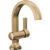 Delta Rubinetto Albion Rubinetto da bagno a foro singolo, Rubinetto da bagno con maniglia singola in oro, Rubinetto per lavabo da bagno, Gruppo scarico pop-up a pressione in metallo, Portata 1,2 GPM