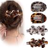 DEFGNOP Mollette Capelli Donna, fermaglio capelli Piatti, 4 Pezzi Pinze per Capelli, Leggeri & Comodi,Antiscivolo,Eleganti Hair Clip Francesi Accessori Capelli per Tutti i Giorni, Sport