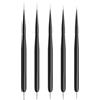 AVUELOI Pennelli per nail art, 5 pezzi, pennelli per nail art, set di pennelli per disegnare e punteggiare le unghie, per linee lunghe, dettagli sottili, dimensioni di disegno fine 4/8/12/16/20 mm, nero