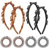exatta 8 Pezzi Cerchietto con Clips, con Pettine Elastico Circolare Completo