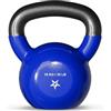 Yes4All AKN6 Vinyl Coated Cast Iron Kettlebell, 16 kg, Blue