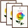 MG Design Set da 3 cornici portafoto 50 x 70 cm - Cornici in legno Marrone con vetri acrilici infrangibili, verticale e orizzontale con fissaggio a parete stabile