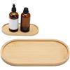 SynHHergyx Vassoio da bagno in bambù, 17,4 × 8,8 × 1 cm, vassoio in legno, piccolo vassoio per portata, vassoio dispenser sapone in legno, per bagno, cucina, candele, cosmetici, piccoli oggetti