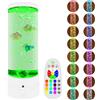 YATOSEEN Lampada Lava per Pesci Finti Acquario a Bolle LED, Lampada d'Ambiente per Acquario con Telecomando, Lampa a Bolle con 16 Luci che Cambiano Colore, Regali per Bambini o Audlts (Bianco)