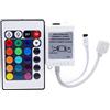 HoveeLuty Telecomando senza fili con luce LED IR a 24 tasti, scatola di controllo remoto RGB 16 colori DC 12V per striscia luminosa a LED, sicurezza, scatola di controllo raddrizzatore wireless, scatola di cont