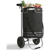 Juskys Carrello Portaspesa 3in1 con 2 Ruote per la Spesa - Sacco da 56 L Rimovibile - Carrello Pieghevole e Moderno - Nero