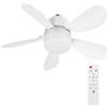 Siebkorb Ventilatore Da Soffitto Con Luce E Telecomando, 52/42cm Lampada Con Ventilatore Da Dimmable Led Ceiling Light With Timer 5 Blades Silent 3 Speeds For Living Room, Dormitory, Bedroom (52cm,40W)