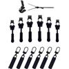 Frundoo Cerniera Lampo Riparazione, Frundoo Cerniere Lampo Ricambio, 3 misure Tira Zip Rimovibile, Cursori per Cerniere Lampo Cursore Cerniera Universale per Giacche Borse Valigie Jeans Abbigliamento(12 Pcs)